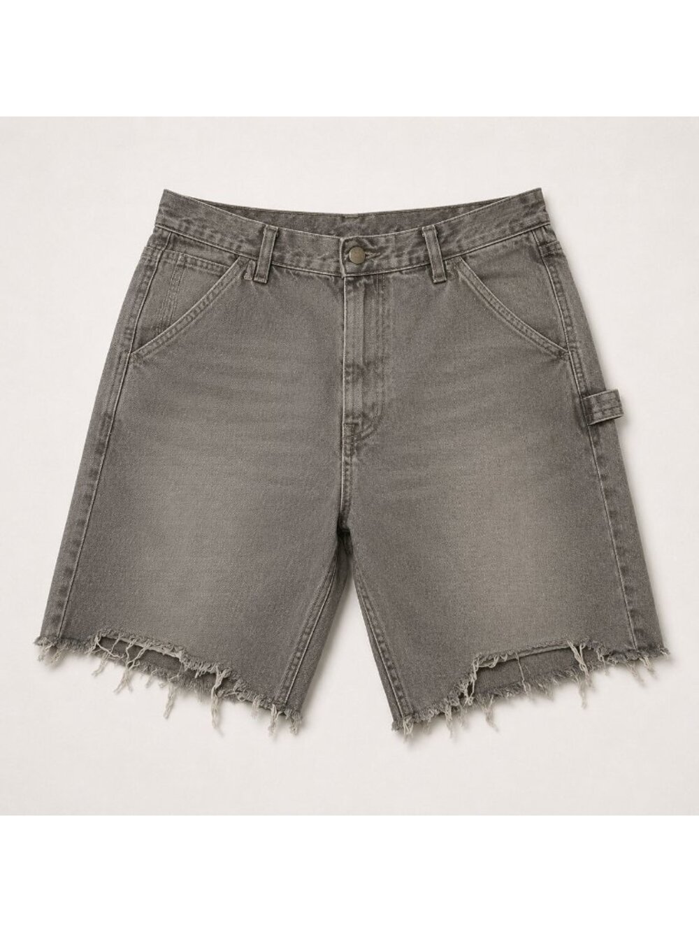 Carhartt Carpenter Denim Shorts Men's 36x32 Gray B11 MOS Cargo Rugged Thrashed H